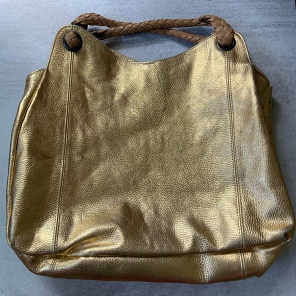 falor italia le borse Handbags - Falor Italia le Borse Gold Leather Shoulder Bag